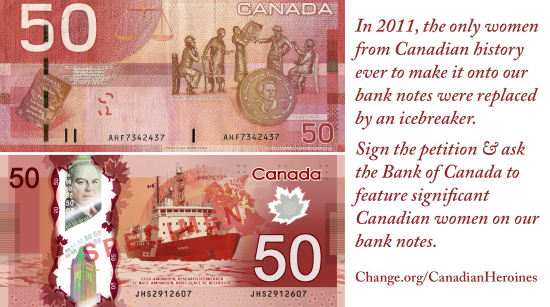 Canadian women on banknotes petition