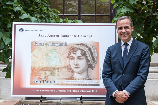 Mark Carney unveiling design for Jane Austen note