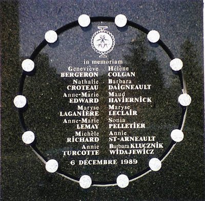 Memorial for Victims of Montreal Massacre